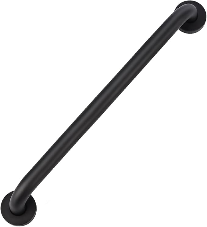 supregear Grab Bars for Wall, Bathroom Shower Handle for Seniors, 1 Inch Diameter 201 Stainless Steel Safety Hand Rail, Wall Mounted Toilet Bathtub Support, Black Finish, 24 Inch