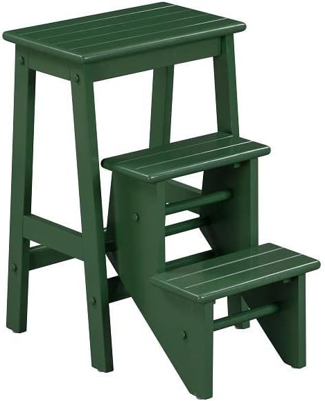 Boraam Niko Folding Counter Height 3-Tier Step Stool - Equestrian Green