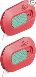 Slice Mini Box Cutter | Manual Retracting | Safe Ceramic Box Cutter Lasting 11x Longer than Metal | Box Opener | 2 Pack | Orange