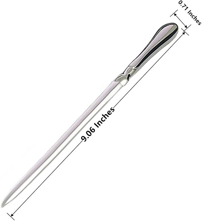 BANCHELLE Letter Opener Envelope Slitter Zinc Alloy with Black Box (Silver, 9.06 × 0.71 × 0.39 inches), 1 Piece
