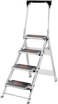 Little Giant Ladder Systems 10410BA Safety Step Ladder Four Step with Bar, 2 x 11-Inch