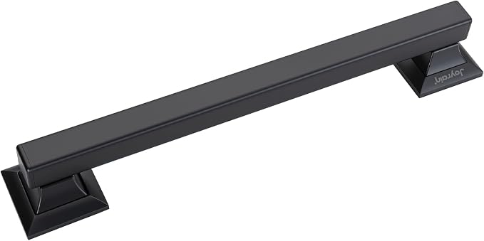 Joyrain Stainless Steel Square Grab Bar - ADA Compliant 500lb Weight Limit, 16/24/32 Inch Bathroom Safety Rail for Seniors & Disabled (Matte Black, 24 inch)