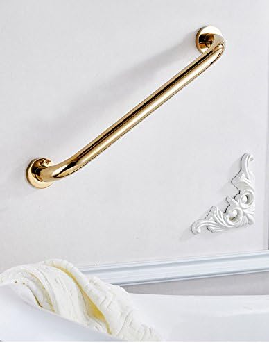 12-Inch Grab Bar for Hotel/Motel/Home Shower Safety, Solid Brass, Polished Gold, Heavy-Duty Construction Armrest, Bathroom Bathtub Handrail