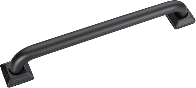 joyrain 500lb Capacity Stainless Steel Grab Bar - Heavy Duty Bathroom Safety Rail for Elderly, Anti-Slip Shower Handle, ADA Compliant (Matte Black, 16 inch)