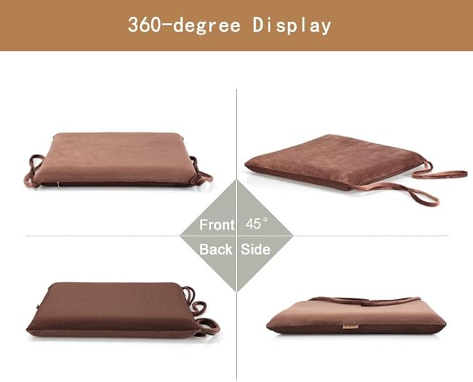 Augld Square Chair Seat Cushion Memory Foam Chair Cushion for Kitchen, Dining,Office or Car 16x16 in Grey