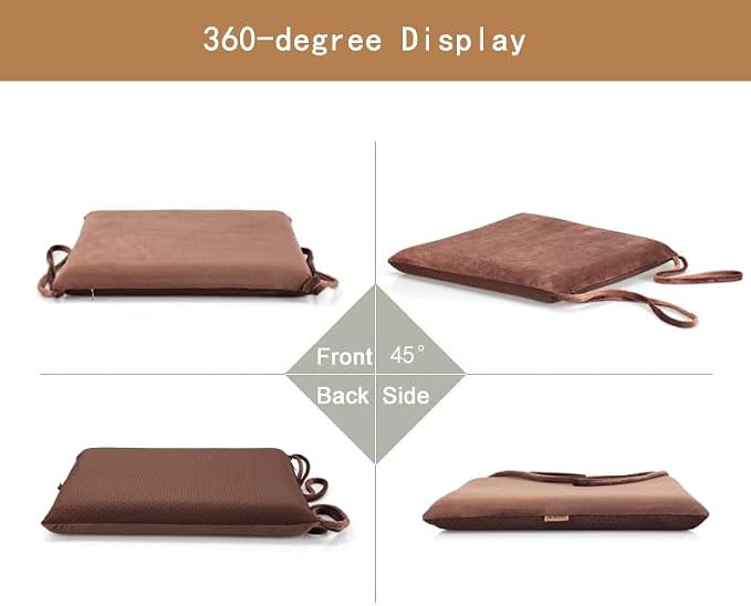Augld Square Chair Seat Cushion Memory Foam Chair Cushion for Kitchen, Dining,Office or Car 18x18 in Grey