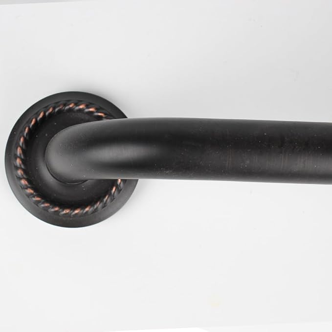20-Inch Grab Bar Featuring Anti-Slip Handrail, Solid Brass, Oil Rubbed Bronze, Heavy-Duty Construction Armrest, Bathroom Bathtube Shower Safety Rail