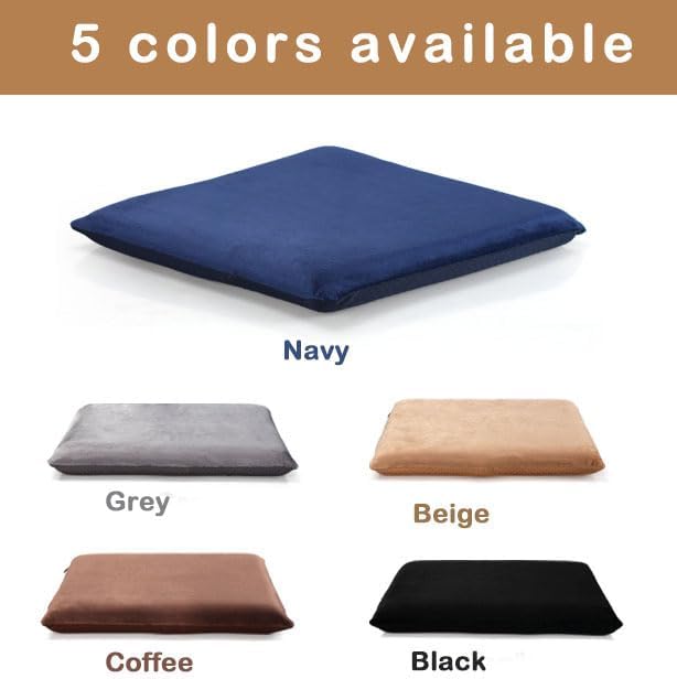 Augld Square Chair Seat Cushion Memory Foam Chair Cushion for Kitchen, Dining,Office or Car 18x18 in Navy