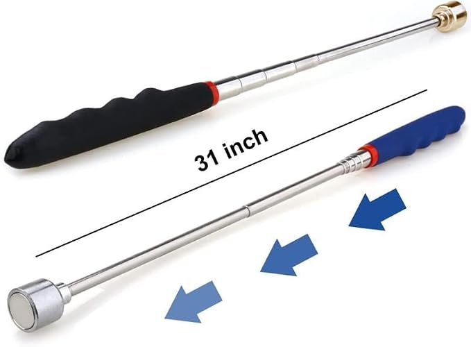 2 Pieces Magnetic Telescoping Pick-Up Tool with Pocket Clip 20 Lb Extendable Magnetic Grabber Reacher Tools 7 to 30 inches Inch Flexible Magnet Retrieval Stick Gadget Suitable Gifts for Men