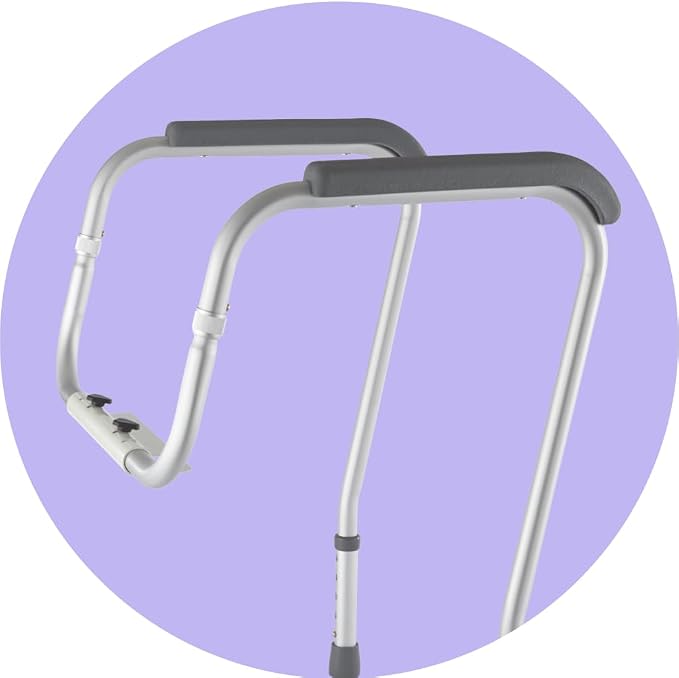 Medline Toilet Handle Safety Rail, Grab Bar for Bathroom, 26" to 31" Adjustable Height, 250-lb. Capacity