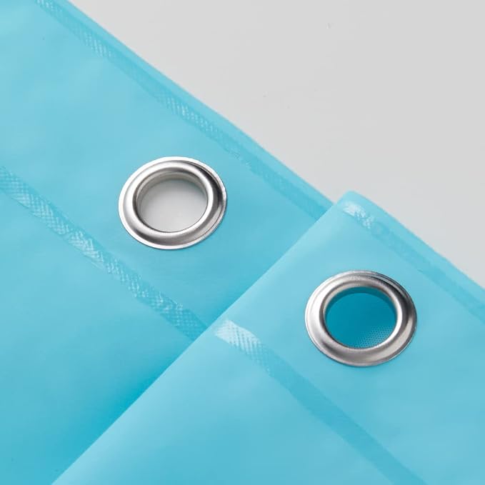 EHZNZIE Aqua Shower Curtain Liner 72x72, PEVA Waterproof Bath Curtain, No Chemical Smell, 3 Weighted Magnets, Durable with Rustproof Metal Grommets