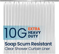 LiBa Bathroom Shower Curtain - Waterproof Plastic Shower Curtain Premium PEVA Non-Toxic with Rust Proof Grommets Clear 10G Heavy Duty Bathroom Accessories 72x78