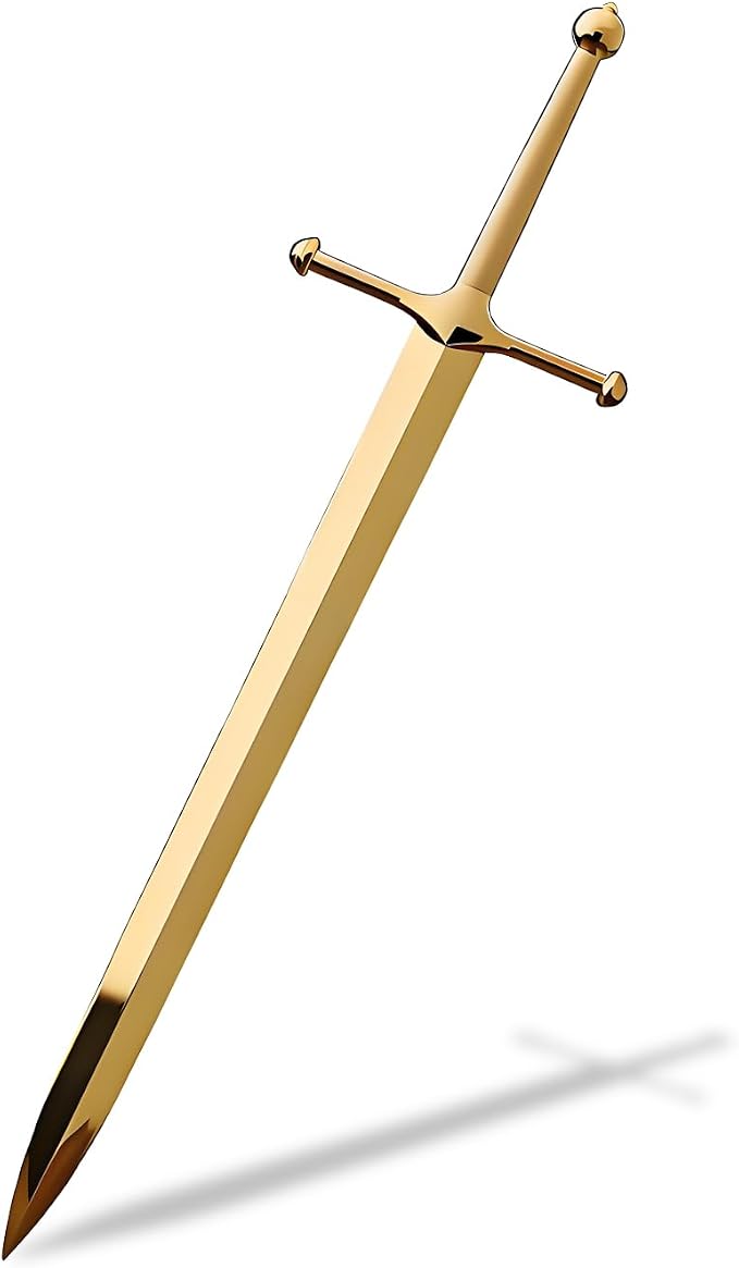 Letter Opener Envelope Slitter Mail Opener Tool Sword Letter Opener Vintage Decorative Letter Opener Knife Desks Decoration Silver Ergonomic Grip Handle Office Mail Supplies（Golden）