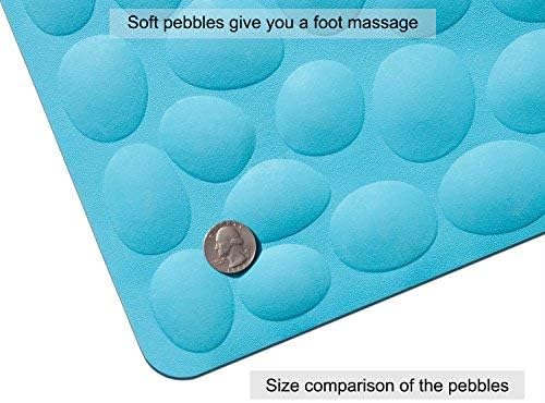 Non-Slip Bathtub Mat OTHWAY Soft Rubber Bathroom Bathmat with Strong Suction Cups (Blue)