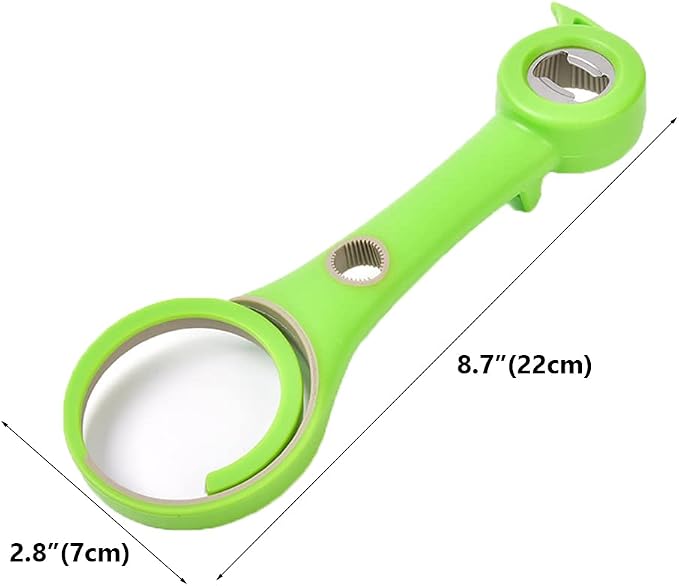 Muellery Multifunctional 6 in 1 Opener Jar Bottle Can Opener Comfort Easy To Use Home Multi Kitchen Tools Green CW00542Green