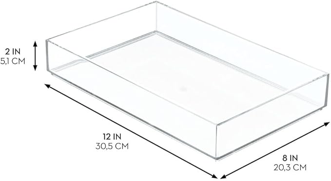 iDesign Clear Drawer Organizer, Plastic Tray for Makeup Storage on Bathroom Vanity, Dresser or Desk