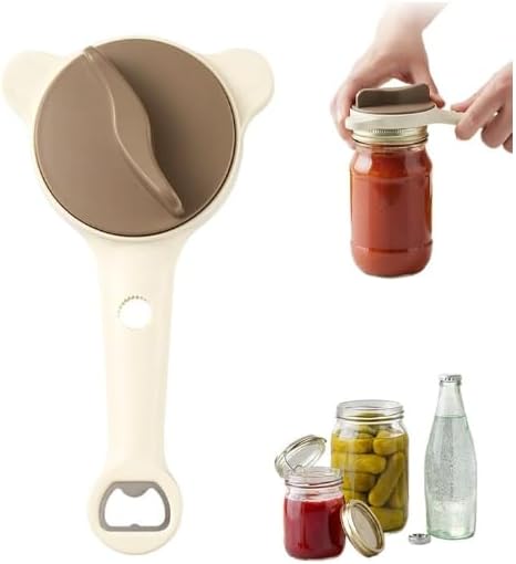 Multi-Functional Retractable Jar & Bottle Opener, Magnetic Stainless Steel Can Opener with Ergonomic Handle, Friendly Kitchen Gadget