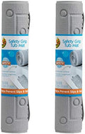 Duck Brand 286625 Safety Grip Bath Mat, 17 x 36 Inches, Gray, 2-Pack