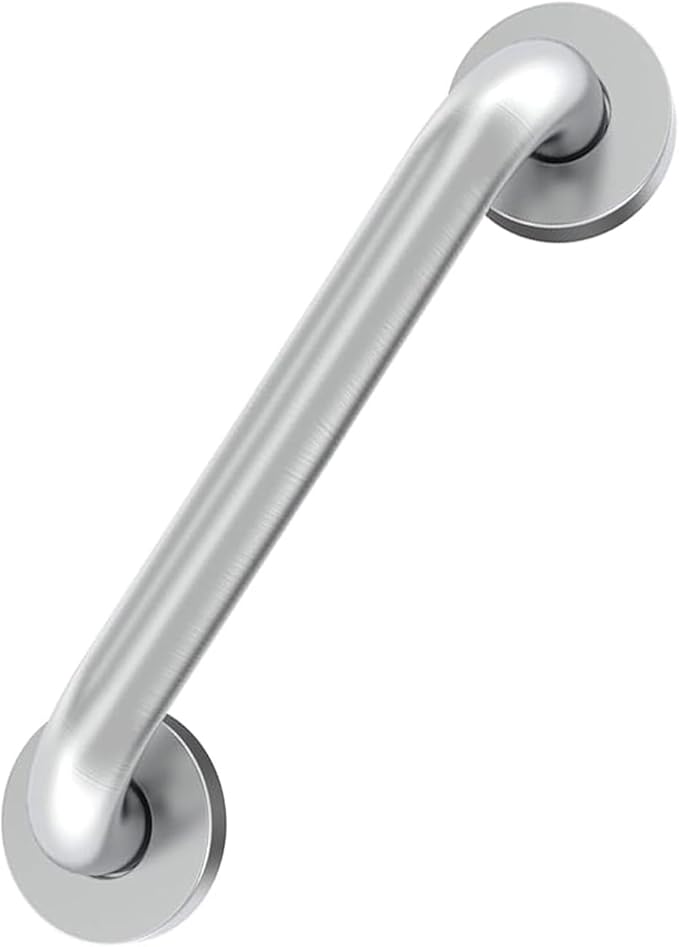 12 Inch Shower Grab Bar for Seniors & Elderly, Heavy Duty 304 Stainless Steel Anti-Slip Bathroom Safety Handicap Grab Bar for Shower, Bathtub & Toilet, Wall Mounted, Supports 500lbs