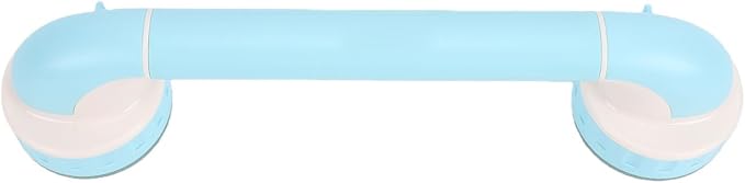 BRRNOO Shower Grab Bar for Kids with Reinforced Suction Cups, Stable Support for Toddlers Learning to Stand, Balanced & Stable Bath Handle, Hygienic & Easy Setup, ABS Material, 14.37in (Blue)