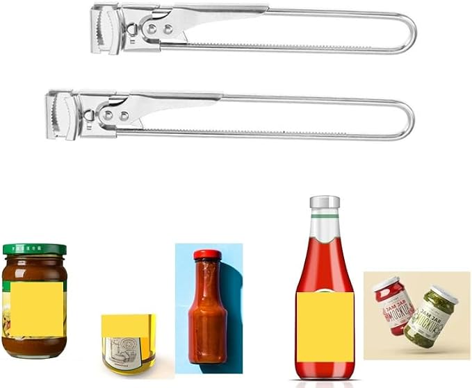 Bottle Opener & Jar Opener for Weak Hands, 9.06 Inch Adjustable Stainless Steel Can Opener, Multifunctional Jar Lid Opener Gripper for Seniors with Arthritis (Large size)