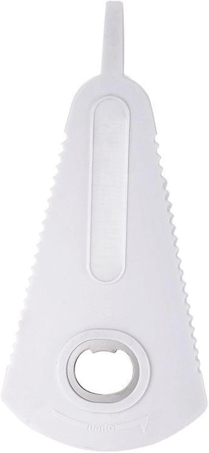 Adjustable Bottle Opener for Tight Lids, Multi-Function Lid Remover for Jars and Cans, Non-Slip Manual Jar Opener, Kitchen Tool for Stuck Lids, 7.64"x3.54"x0.79" (White)