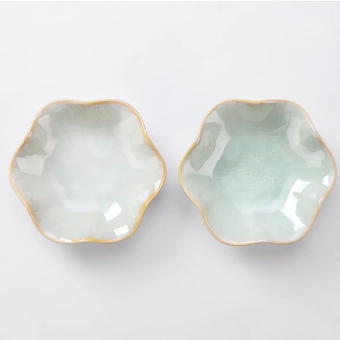 JAMEND CLXP 2PCS Lotus Leaf Shape Ring Holder Dish, Small Key Bowl, Ceramic Trinket Tray Jewelry Dish Organizing Necklace Earrings for Mom Friend Sister, All Jewelries Are NOT Included, Light Green.…