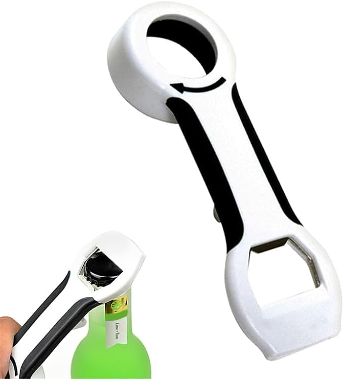 Soda Bottle Opener Tool 4-in-1 Grip Bottle Opener Lids off Jar Opener for Easy Opening Twist Caps Canning Lids Can Tabs Multifunctional Plastic Tool Kitchen Gadgets for Arthritis Relief
