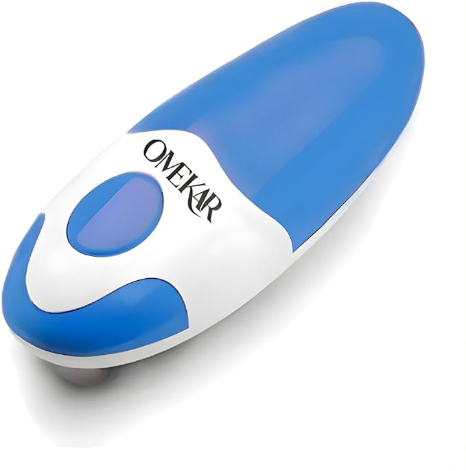 Electric Can Opener, One-Touch Automatic Smooth Edge Can Opener for All Can Sizes, Battery Operated Hands-Free Kitchen Gadget for Seniors with Arthritis (Blue)