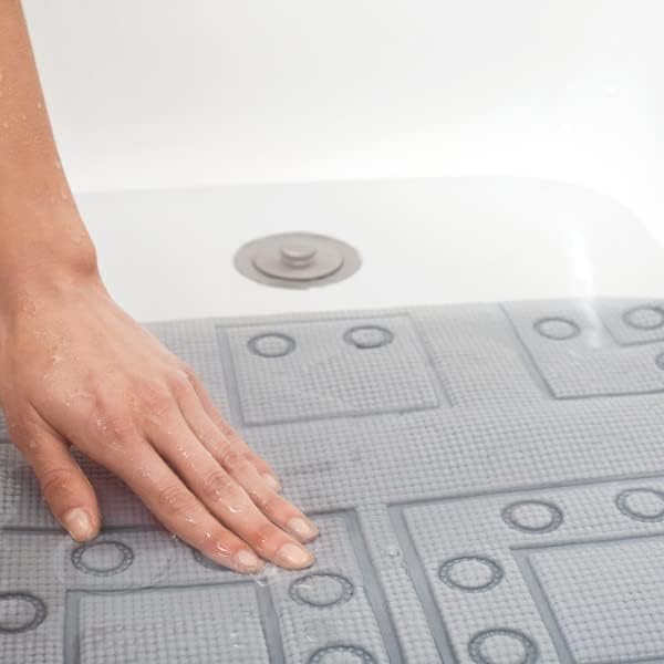Duck Brand 286625 Safety Grip Bath Mat, 17 x 36 Inches, Gray, 2-Pack
