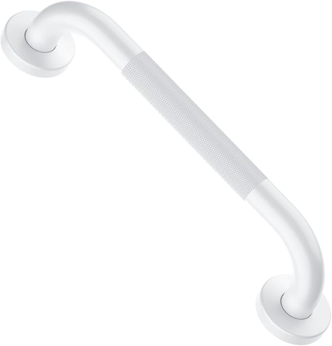 12 Inch Oil Rubbed White Shower Grab Bar w/Anti Slip Grip, ZUEXT Stainless Steel Bath Grab Bar,Bathroom Balance Bar, Wall Mount Safety Handrail Support, Handicap Injury Elderly Senior Assist Handle