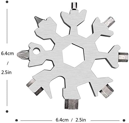 18-in-1 Snowflake Multitool, Stainless Steel Bottle Opener, Multi Tool Cool Gadget Stocking Stuffer for Men for Men, Dads, Husbands (Black)