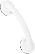 uxcell Grab Bars for Bathtubs and Showers, 9.1" Mirror Glass Door and Window Handles Powerful Shower Suction Cup Anti-Slip Safety Bars for Senior Shower Chairs White