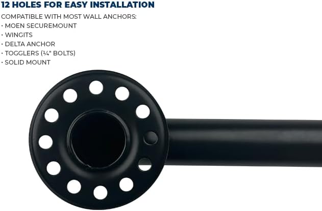 Grab Bar Bundle - ADA Compliance - 1.5" Diameter - 18", 36", 42" Lengths - Pack of 3 - Matte Black, Toilet Grab Bars for Commercial Restrooms and Grab Bars for Shower