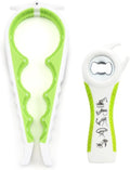 Multi-Function Bottle and Jar Opener, 6-in-1 Kitchen Tool,Glass Can Opener,Suitable for Kitchens and Dining Rooms,Can be Easily Opened by Women,Children and the Eldlely(Green)