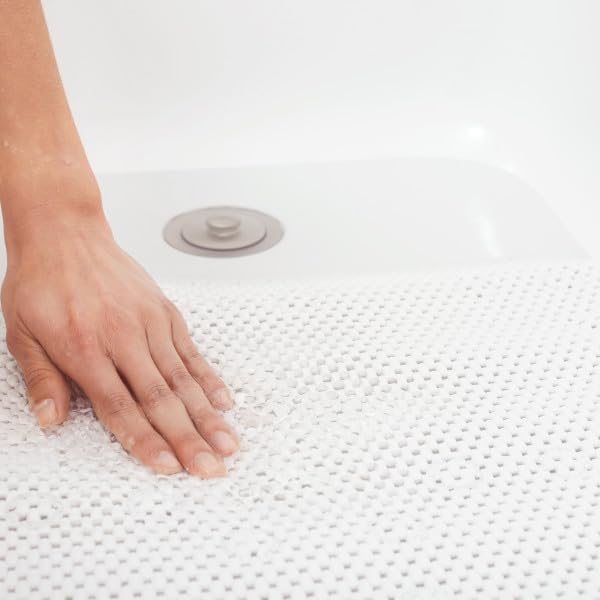 Duck Brand 393477 Softex Bath Mat Slip Resistant, 17 x 36 Inches, White, 2-Pack