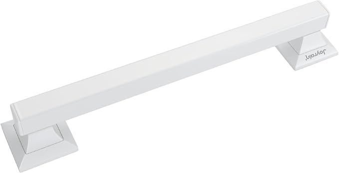 Joyrain Stainless Steel Square Grab Bar - ADA Compliant 500lb Weight Limit, 16/24/32 Inch Bathroom Safety Rail for Seniors & Disabled (White, 16 inch)