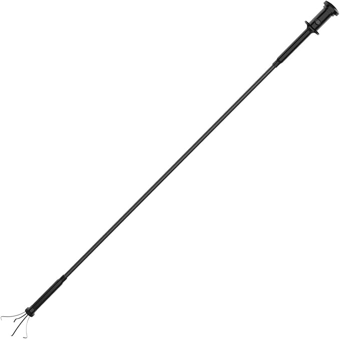 Housolution Grabber Tool Magnetic Four-claw Picker, Bendable Hose Reacher Pickup Sweeper with LED Lights, Flexible Long Handy Reaching Assist Tool for Litter Pick/Home Sink/Drain - Black