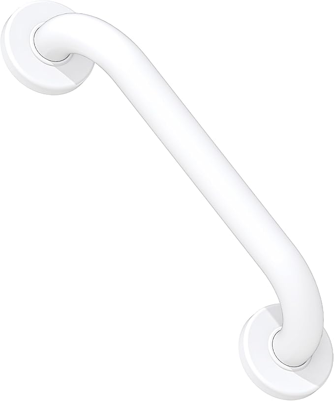 ROTHLEY 12 Inch Grab Bar for Bathtubs and Showers: Stainless Steel Shower Grab Bar Wall Mounted Shower Handle with Concealed Screws for Handicapped Elderly and Seniors (Matte White)