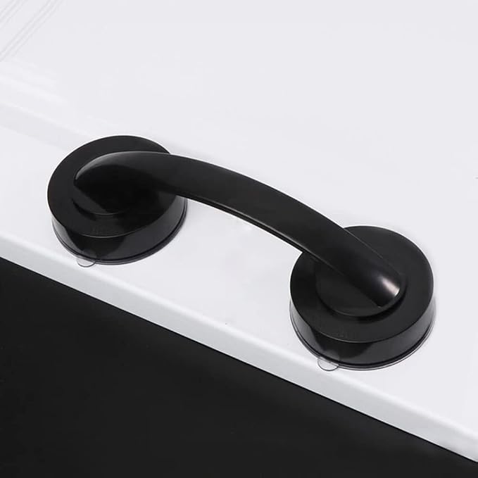 Strong Suction Cup Door Handle, Glass Door Handle, Refrigerator, Drawer, Bathroom, Suction Cup armrest, Bathtub Shower Handle, Kitchen Drawer Cabinet Handle ((Black Large))