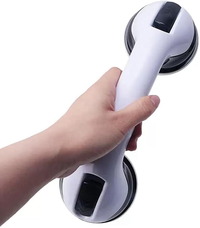 2Pcs Suction Grab Bars for Shower, Safety Handle Support for Bathroom (2, Black, 12in)