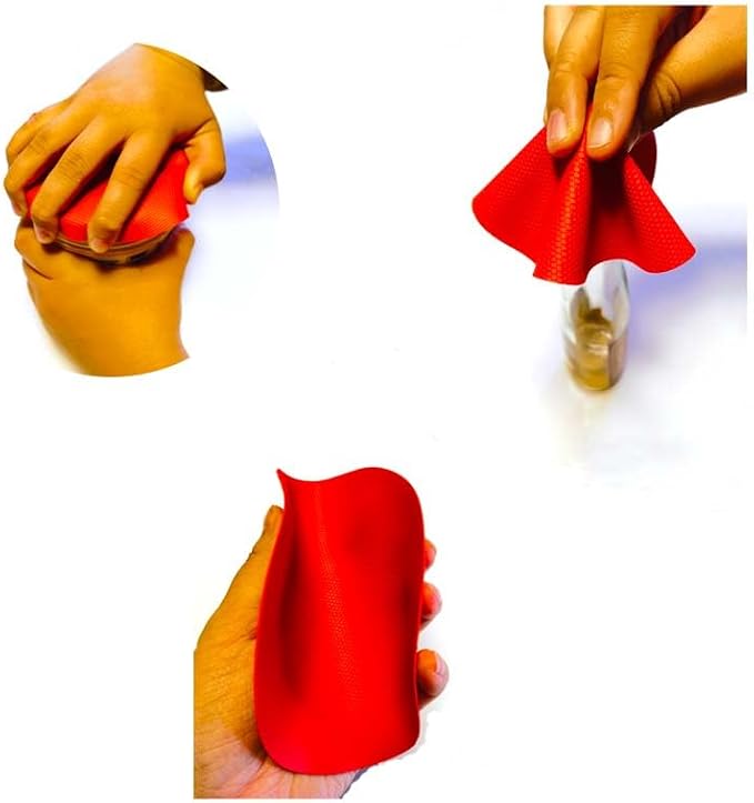 4pcs Rubber Jar Opener Bottle Gripper Non Slip Pad Multi-function Can Opener for Seniors with Arthritis Weak Hands (Circle One)