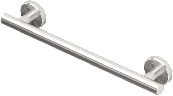 Gatco 884 Latitude II 12-Inch Bathroom & Shower Safety Grab Bar, Wall Mounted Stainless Steel, Satin Nickel