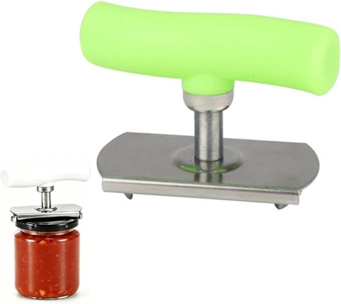Stainless Steel Jar Opener: Adjustable Manual Jar Lid Opener for Seniors - Manual Gripper for Weak Hands, Easy Kitchen Tool for Medium & Large Jars (green)