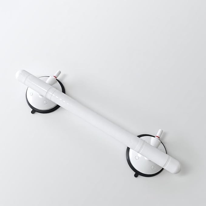 18.31 Inch Upgraded Air Pump Vacuum Suction Grab Bar with Visual Safety Indicator - No Drill, 440 lbs, Non-Slip for Seniors Shower Bathtub Toilet