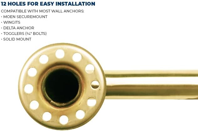 Grab Bar Bundle - ADA Compliance - 1.5" Diameter - 18", 36", 42" Lengths - Pack of 3 - Brushed Brass, Toilet Grab Bars for Commercial Restrooms and Grab Bars for Shower