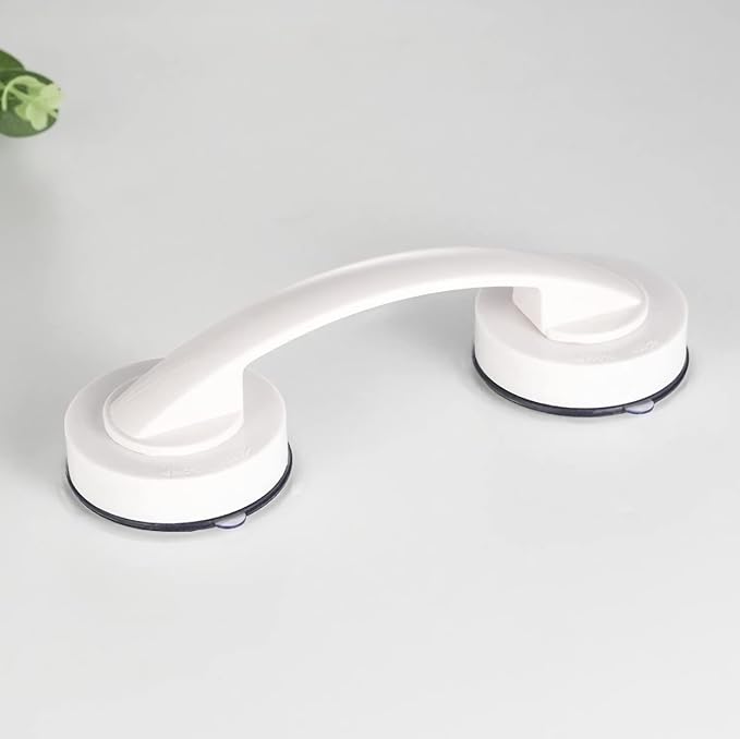 Glass Door and Window Handle, Suction Cup Bathroom Sliding Doors, Non-Porous Shower Grab Bars, Cabinets and Wardrobes Non-Marking Handle (White)