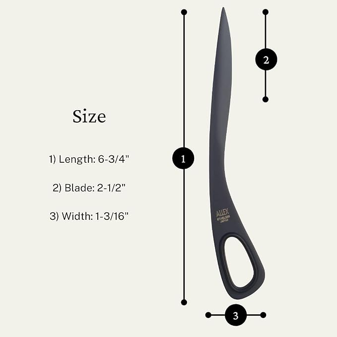 ALLEX Letter Opener Black Yellow 6.7" Sword Envelope Opener Knife, Japanese Stainless Steel Blade [Non-Stick Fluorine Coating], Mail Opener Paper Knife Tool All Metal, Made in Japan