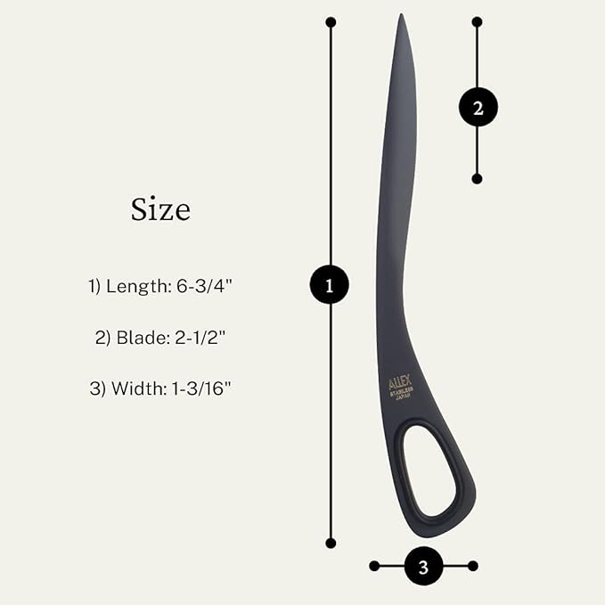 ALLEX Letter Opener Black Red 6.7" Sword Envelope Opener Knife, Japanese Stainless Steel Blade [Non-Stick Fluorine Coating], Mail Opener Paper Knife Tool All Metal, Made in Japan
