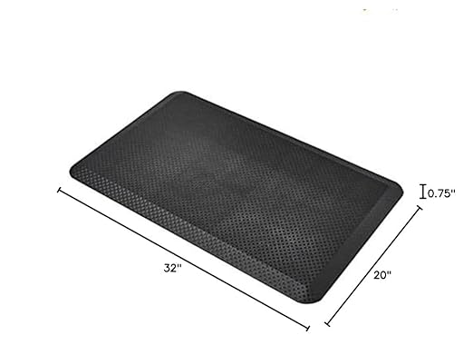 Amazon Basics 3/4" Rectangular Durable Anti-Fatigue Supportive Comfort Standing Mat, 32" x 20", Black